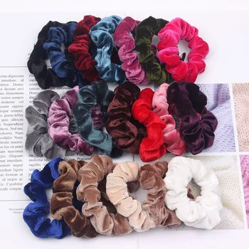 

Velvet Scrunchie Hairband for Women Girls Elastic Hair Rubber Bands Hair Accessories Headband Gum Hair Tie Rope Ponytail Holder