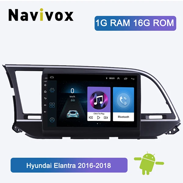 Navivox android 8,1 для HYUNDAI ELANTRA Мультимедиа стерео автомобильный dvd-плеер навигация gps радио - Цвет: Черный