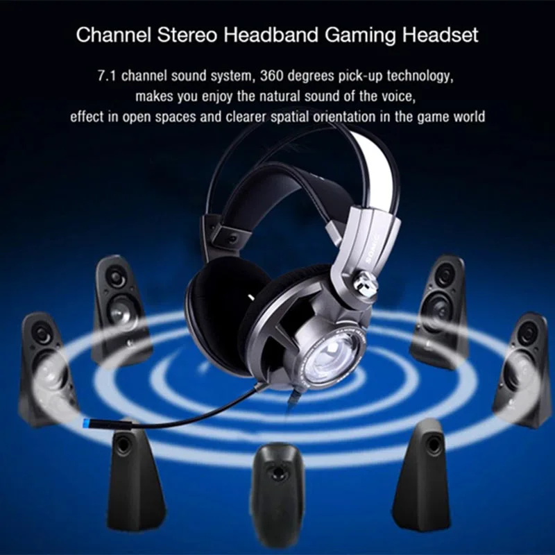 SOMiC G955 Virtual 7 1 Surround USB Игровые наушники гарнитура со светодиодной вставкой