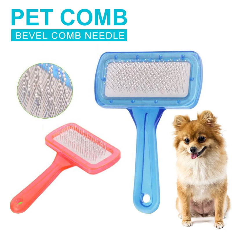 

Dogs Combs Open Hair Remove Hair Pet Grooming Comb Tool Stainless Steel Antistatic Comb Cats Brush Transparent Antiskid Handle