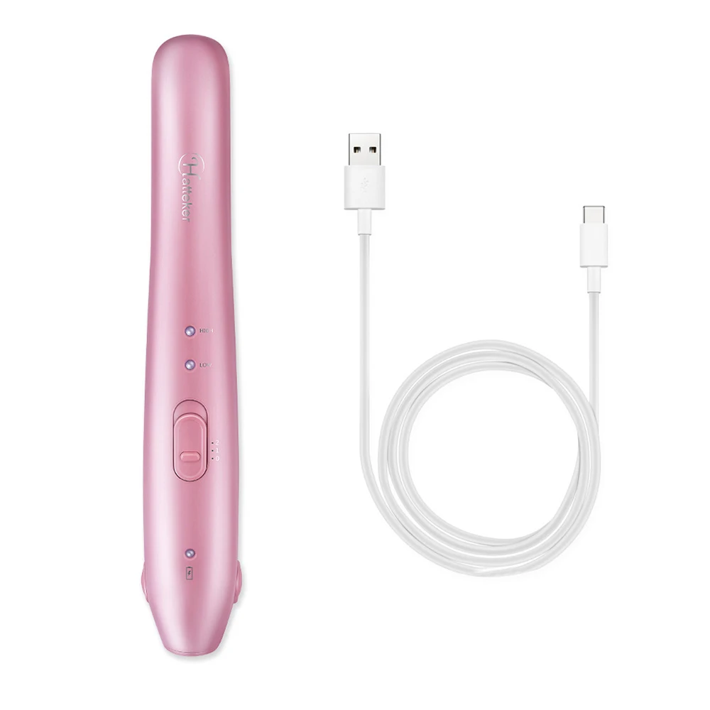 pink Мини выпрямитель для волос usb зарядка портативный плоский утюг керамический турмалин ионная плойка дорожный размер для всех типов волос - Цвет: pink