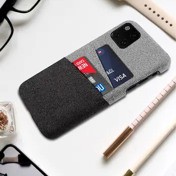 

Card Case for iPhone 11 11 pro 11 pro Max 2019 Case Slim Hard PC and Matte Fabric Cloth Splicing Cover for iPhone 11pro Case