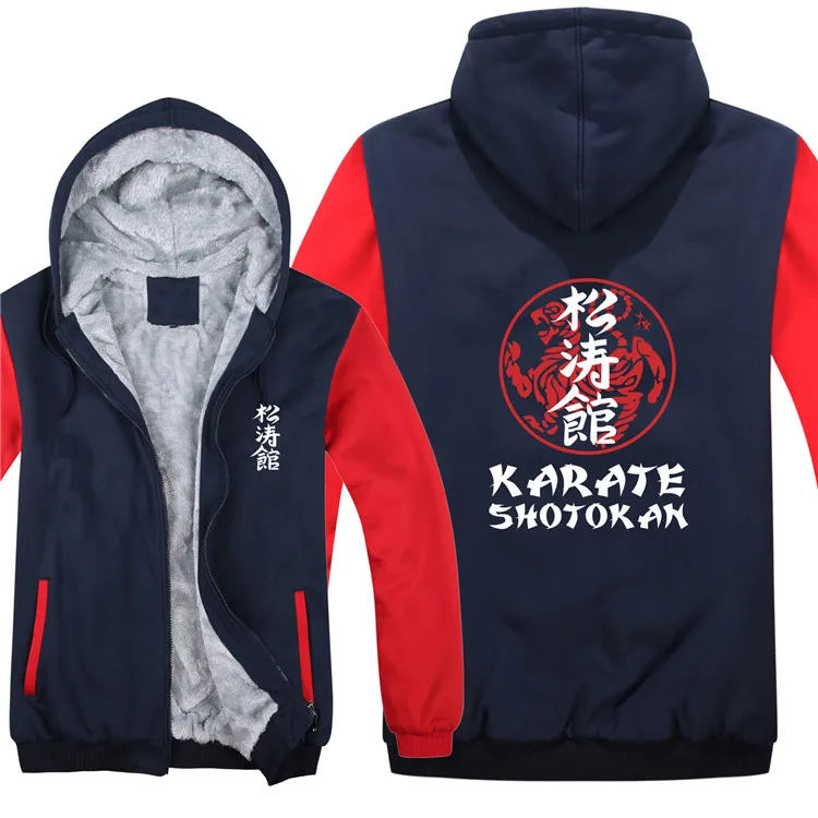 Каратэ Shotokan толстовки пуловер зимнее Мужское пальто повседневные толстые флисовые шерстяные лайнер Shotokan толстовки с капюшоном - Цвет: as picture