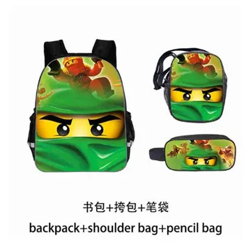 

3pcs/Set Kids Mochila Cartoon Ninjago Backpack For Children Teenagers School Rucksack For Girls Boys School Bags