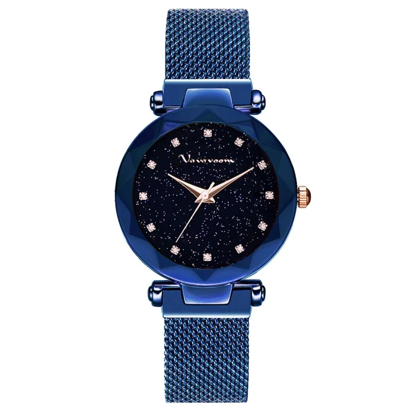 

ARLANCH Korean Version With A Trend Magnet Milan Magnetic Buckle Mesh Band Watch Star Pink Diamond Women's Waterproof Watches
