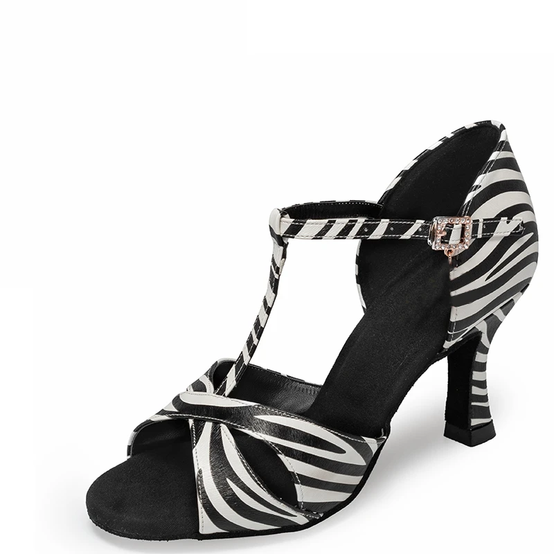 Evkoodance Women Professional Dancing Shoes Leopard Ballroom Dance