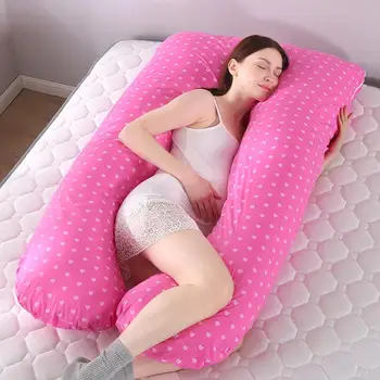 

Pregnant Women Sleeping Support Pillow Cotton Pillowcase U Shape Maternity Form Pillow Case Pregnancy Side Sleeper No Filler