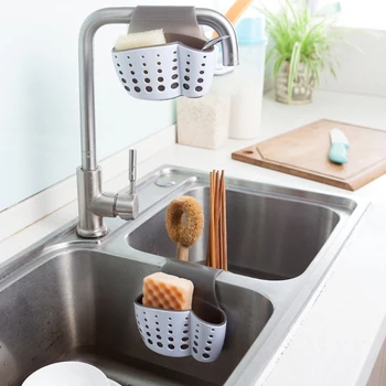 

Kitchen Sponge Holder With a Sponge Suction Cup Bathroom Sucker Holder Sink Soap Sponge Drain Rack Storage Holder Utensil Caddy