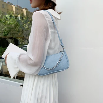 

Chain Shoulder Messenger Bags Leather Top-handle Wallet Women Pure Color Purse for Outdoor Shopping Traveling Ornaments