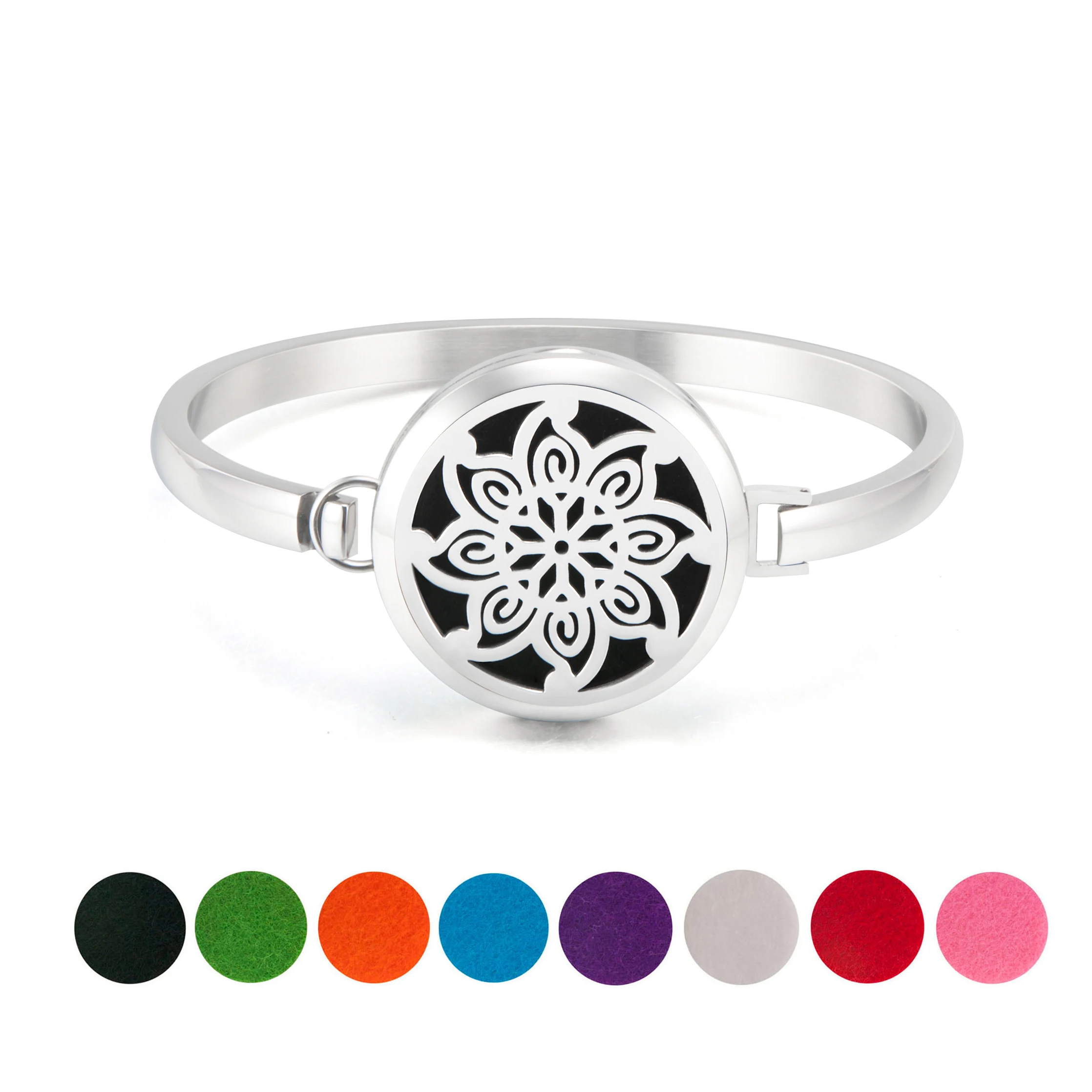 

Silver L316 Stainless Steel Bracelet Perfume Essential Oil Aroma Diffuser Small Box Bracelet Men and Women New Jewelry Korea