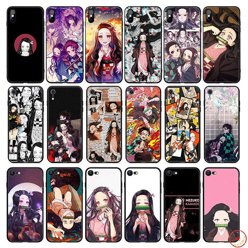 Nezuko Demon Slayer Мягкий силиконовый чехол для телефона iPhone 11 Pro Xs Max X or 10 8 7 6 6S Plus 5 5S SE Xr
