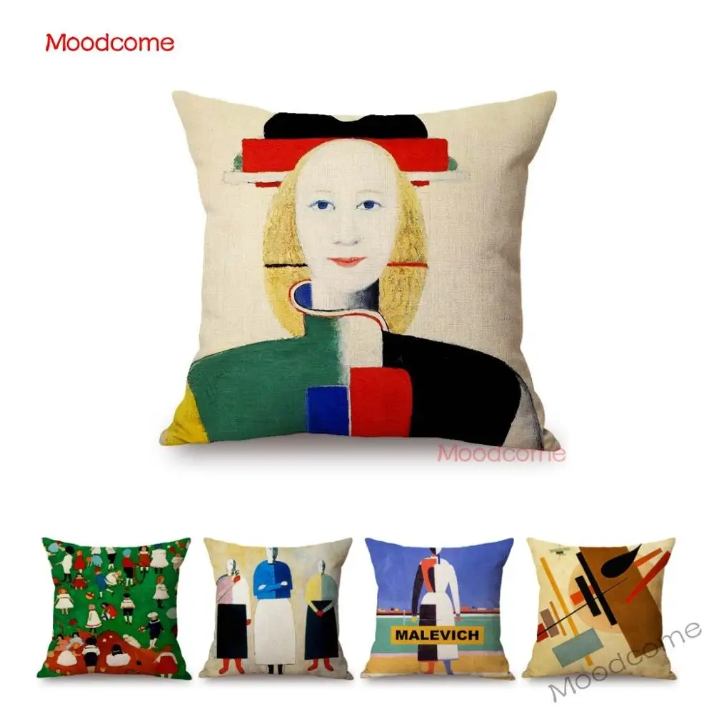 

Russian Abstract Art Kazimir Malevich Cubism Painting Modern Art Home Decorative Sofa Pillow Case Nordic Linen Cushion Covers