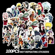 100PCS Cartoon Anime NARUTO Waterproof Kids Stickers Skateboard Suitcase Guitar Graffiti DIY Sticker Children Classic Toys