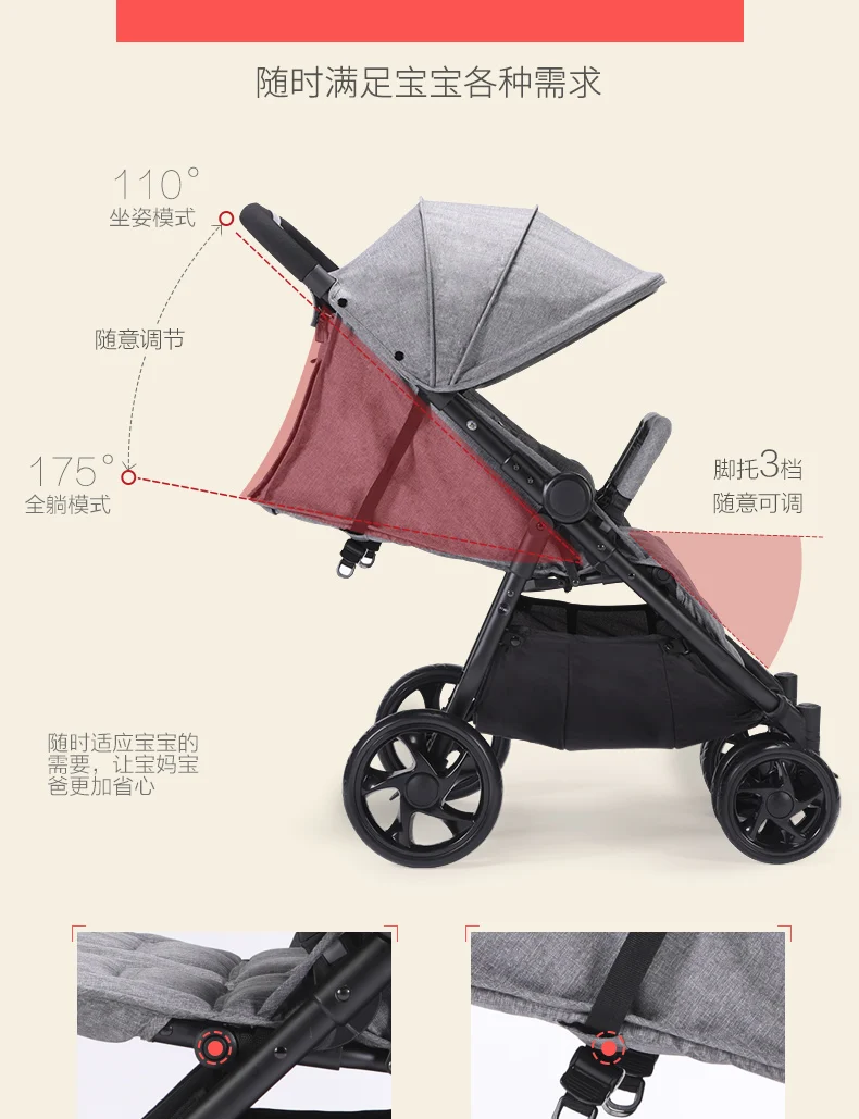 Chbaby внедорожная детская коляска для близнецов с пневматическими колесами, двойная детская коляска