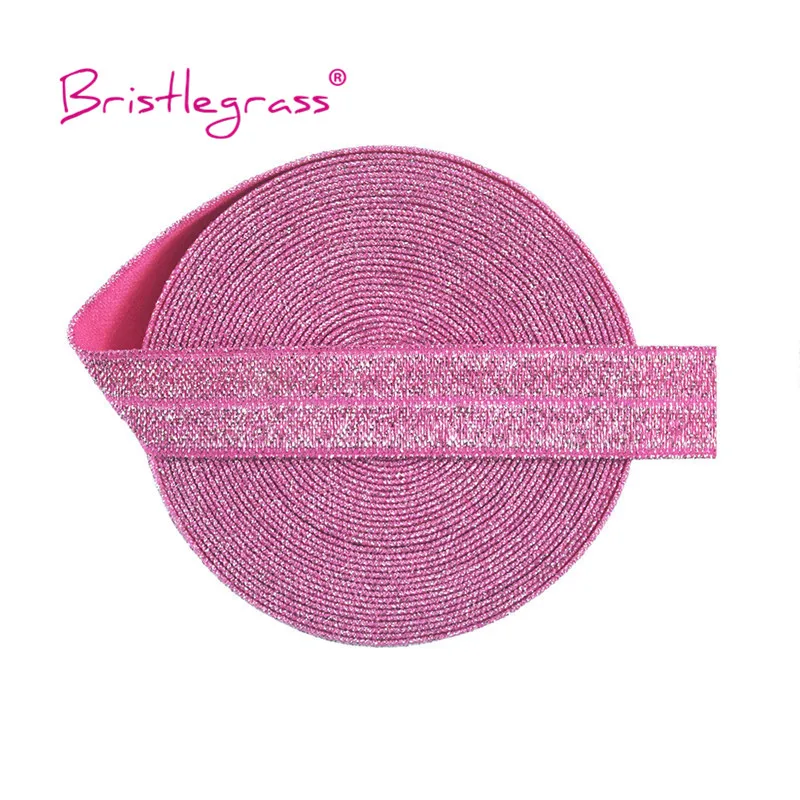 Silver Glitter Fold Over Elastic Bands - 5/8 Spandex Trim for Hair Accessories & Sewing Projects