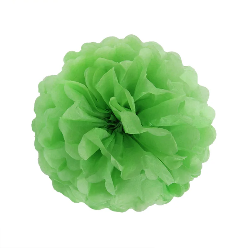 grass green 5 шт 20 см помпоны из оберточной бумаги цветок свадебное украшение гирлянды DIY букет из бумажных цветов Baby Shower День рождения украшения - Цвет: grass green