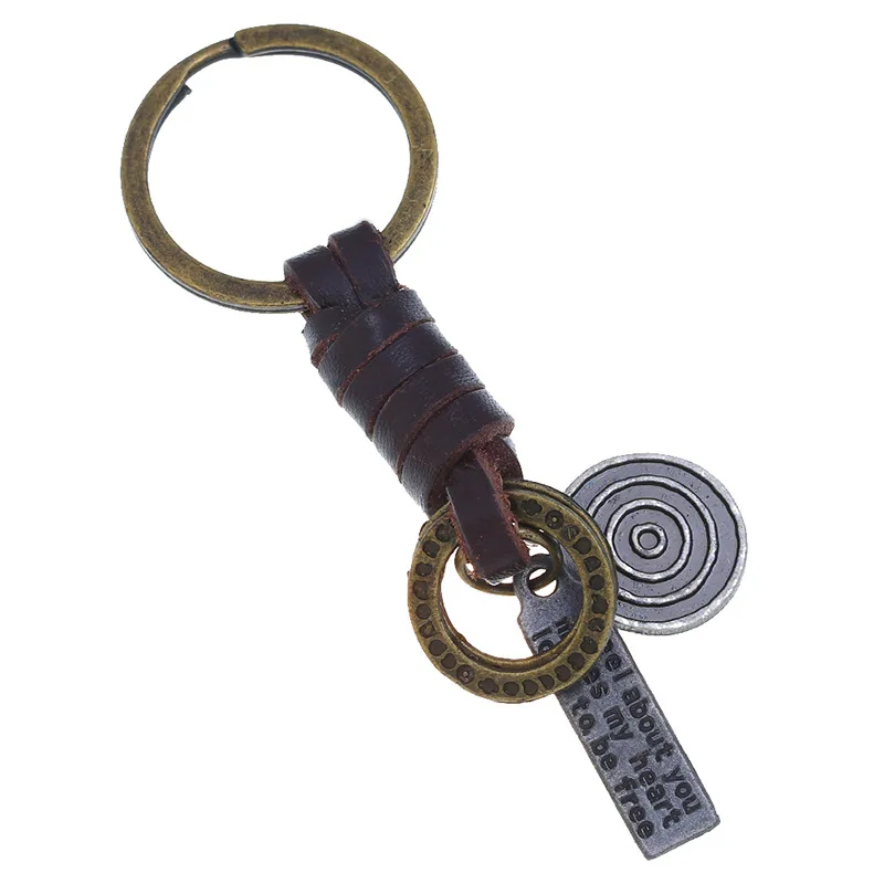 

Punk Hand-woven Retro Versatile Cattle-leather Key Ring Semi-Finished DIY Bracelet Charm Accessories Accessories