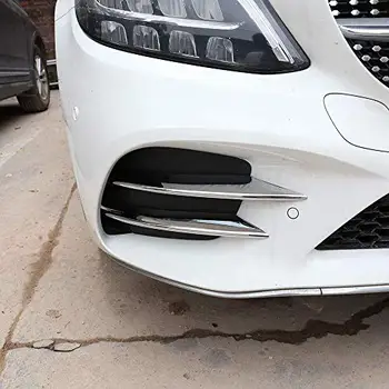 

for Mercedes Benz C Class W205 C180 C260 C300 2019-2020 trimming decorative strips on ABS chrome car front lamps