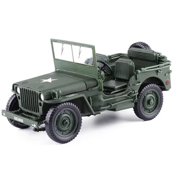 

HOT-1:18 Model Jeeps Old World War II Willys Vehicles Alloy Car Model for Kids Toys Gifts