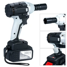 Brushless Impact Wrench Cordless Electric Impact Wrench with 1/2in Chuck 380Nm Torque 4.0A Battery with Driver Impact Sockets