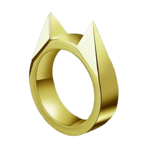 Women Men Safety Survival Ring Tool Self Defence Stainless Steel Ring Finger Defense Ring Tool Silver Gold Black Color
