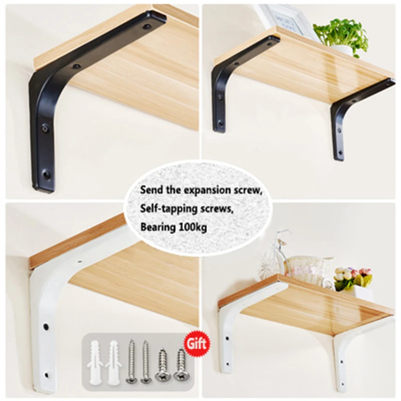 2pcs 75mm400mm Shelf Tripod Bracket Wall Hanging Right Angle Laminate