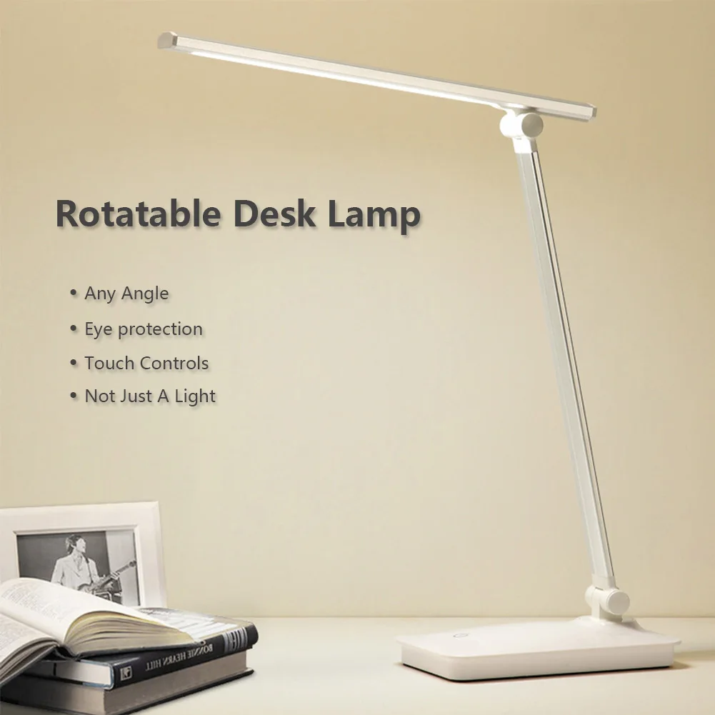 

5W 180° Rotatable LED Table Lamp USB Rechargeable Foldable LED Desk Reading Light Sensitive Touch Control Table Lamp for Reading