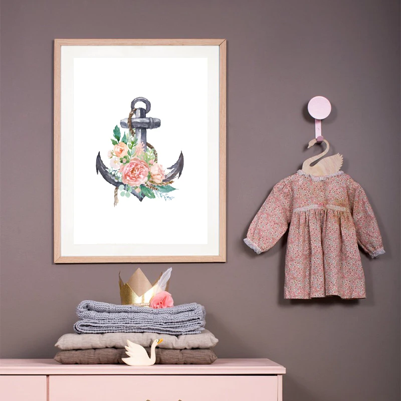 Nordique affiche ancre volant imprime filles chambre Prints Art Decor