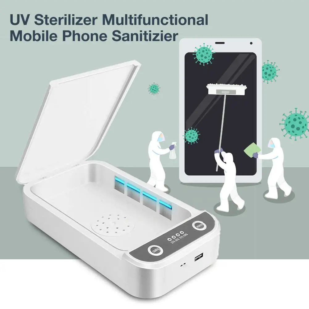

Portable Usb UV Led Sterilizer Mask Phone Disinfection Box Wireless Charging Mobile Power Bank Jewelry Germicidal Aromatherapy