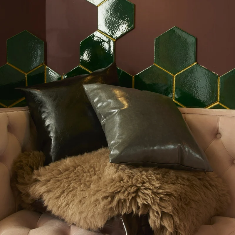 Cafe Home Decorative Leather Pillow Case Decorative Sofa Cushion Cover Waterproof Square Pillow Covers For Living Room Decor