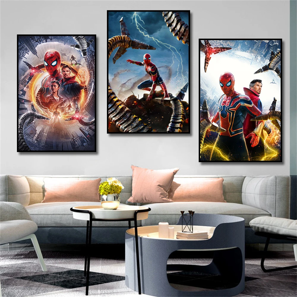 Póster de pintura de Spiderman No Way Home, película de Marvel 2021, arte  de pared, Impresión de Spiderman, pinturas en lienzo, decoración del hogar,  regalo para fanáticos de Marvel|Pintura y caligrafía| -