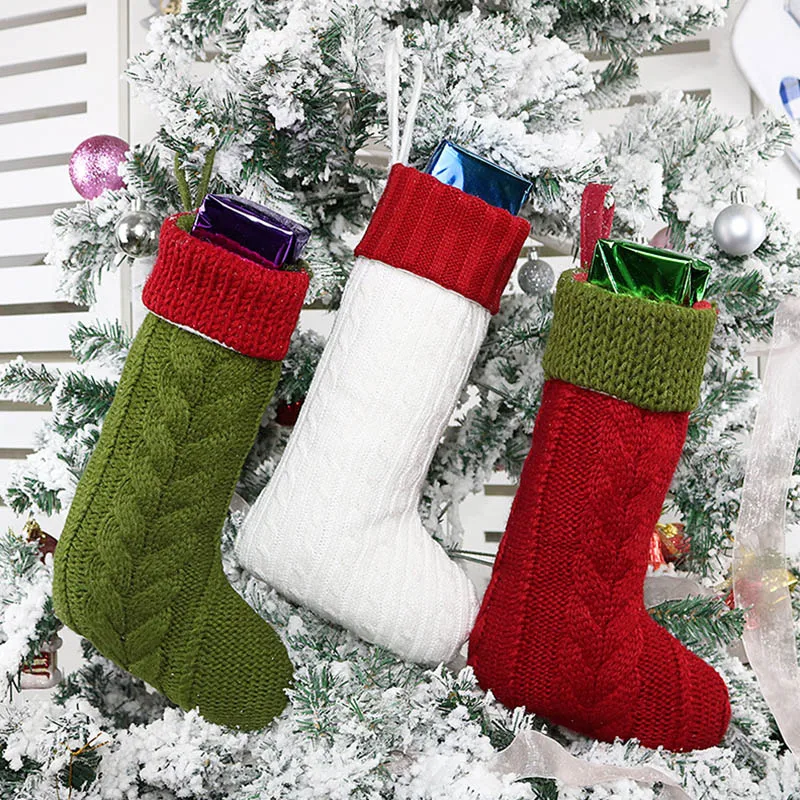 Wool Christmas stocking for Christmas gift packet of Christmas tree decoration with candy 1