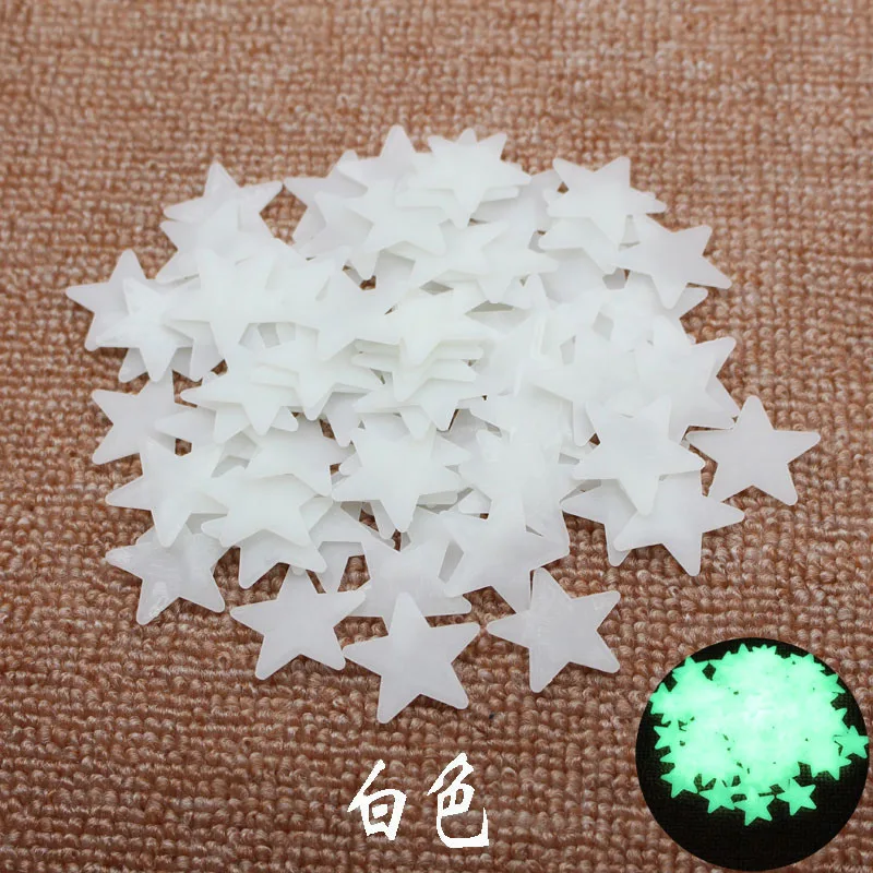 3cm-white Спальня детская комната Декорация 100 светящиеся серийные большие и маленькие наклейки starswall спальня гостиная дома DIY настенные наклейки - Цвет: 3cm-white