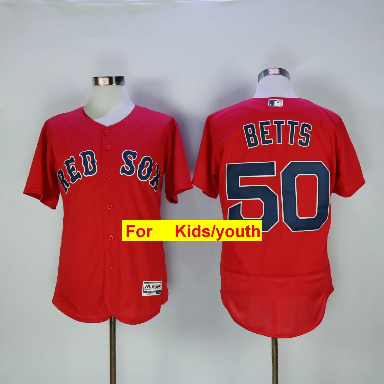 Youth Boston Mookie Betts Xander Bogaerts J.D. Martinez Andrew Benintendi Chris Sale Jackie Bradley Flex& Cool Base Jersey - Цвет: Синий