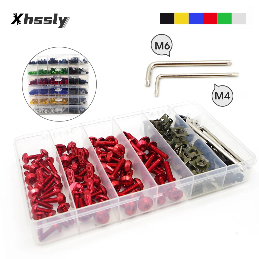 

Motorcycle Rubber Grommets Kit Fairing Bolt Screw Nuts Assortment Set For HONDA Goldwing 1800 Cb650F Lead Cbr 125R Cbr 1100Xx