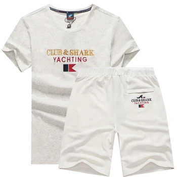 

Summer two piece sets men tracksuits husband brand shark men's t-shirts shorts tracksuit 2020 joggers sweatpants sportsuit
