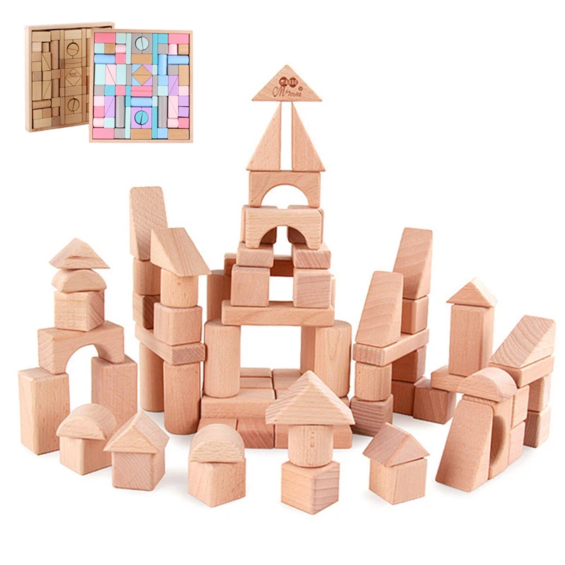 Цветная запись радужного деревянного замка игрушки для детей Монтессори