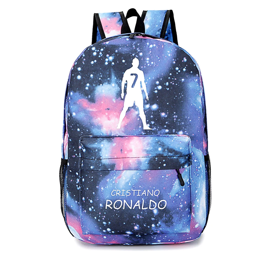 

Men Backpack Cristiano Ronaldo Printed School Bags Rucksack Book Shoulder Crossbody Football Knapsack