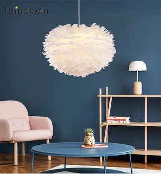 

Windawn Nordic Pendant Lights Feather Ceiling Lamp Classics Hanging Lamp Hotel Bedroom Living Room Office For Ceiling Lamp