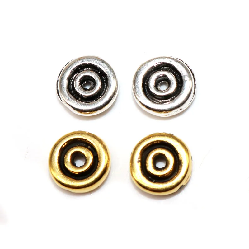 

50pcs 8mm Tibetan Silver color Spacer Beads Fit charm Bracelets Jewelry Findings Components Round Shape Silver plated Loose bead