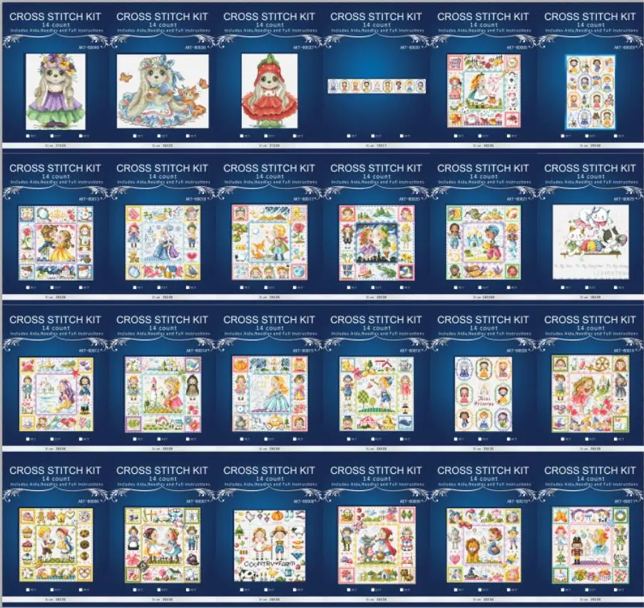 6-tt Top 4.87usd So styles Patterns Counted Cross Stitch 14CT Set Cross-stitch Kit Embroidery Needlework | Дом и сад