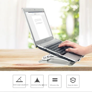 

HOT-Aluminum Alloy Laptop Stand, Lifting Stand, Adjustable At Any Angle, Ergonomic Computer Heightening Stand