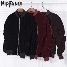HIPFANDI модные куртки Kanye West больших размеров винтажная Вельветовая ткань цвета красного вина с плиссированными рукавами Дизайнерская куртка-бомбер пальто