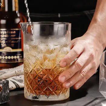 

Crystal Glass Mixing Cups Bartender Wine Cocktail Whisks Stir Cup Glass Shaker Mug Coffee Milk Cup Drink-ware Kitchen Tool