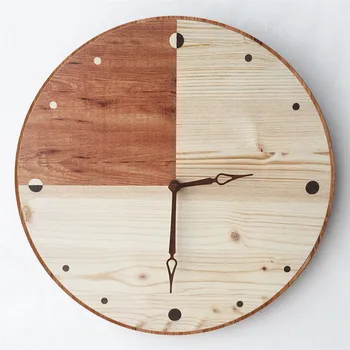 

11 inch Living Room Round Wall Clock Nordic Style Bedroom Decoration Mute Wood Clock Simple Modern DIY Clock Home Design Decor