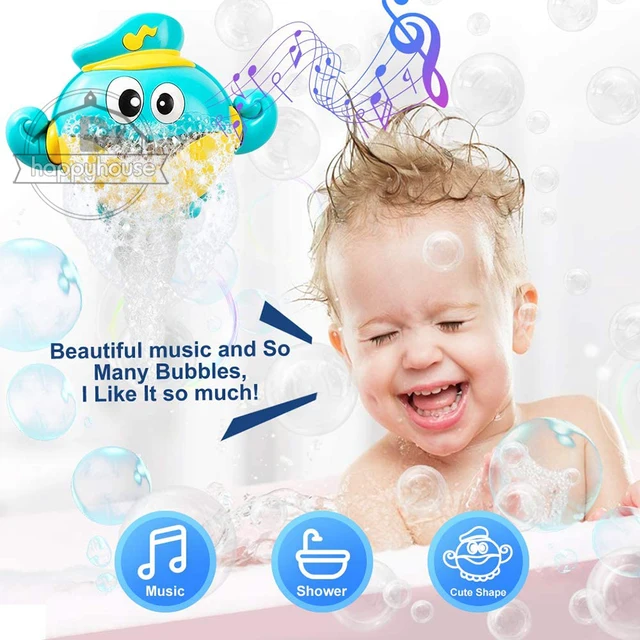 Baby Bath Toys Bubble Machine Crabs Frog Music Kids Bath Toy Bathtub Soap Automatic Bubble Maker Baby Bathroom Toy for Children 2