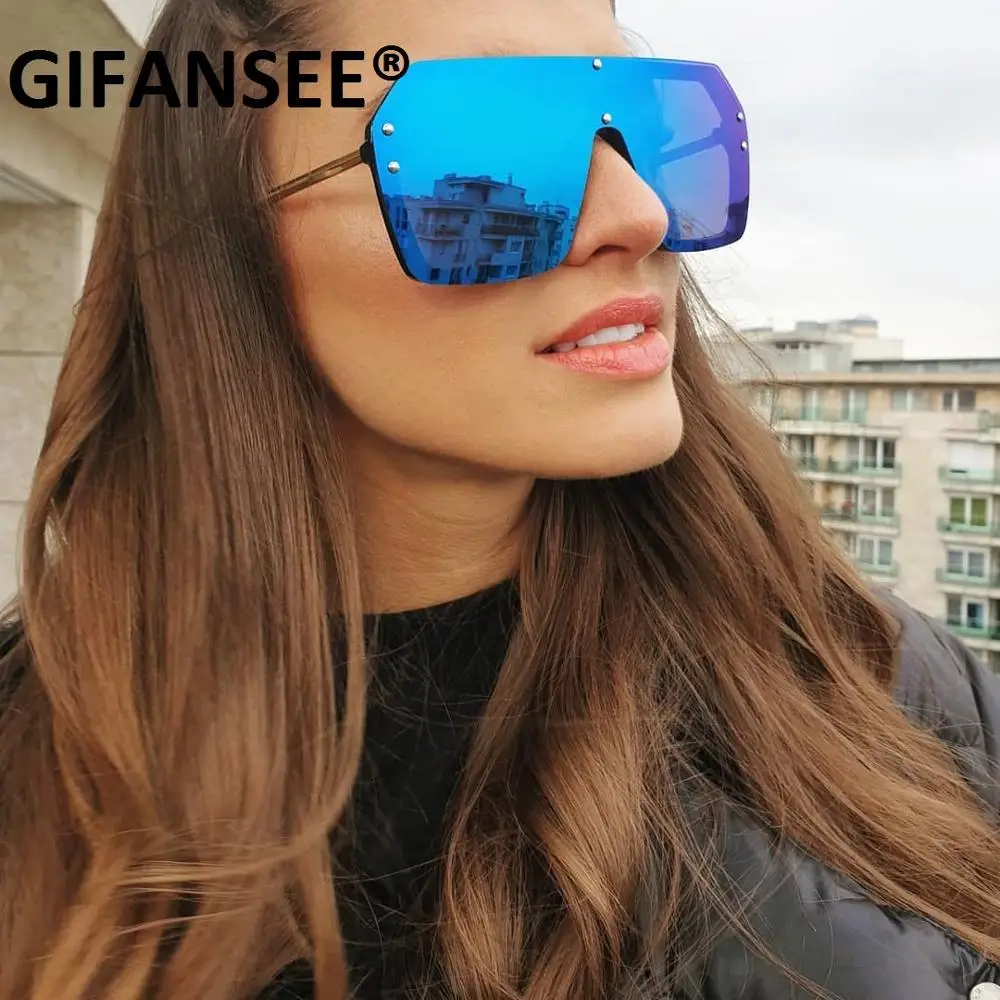 Женские и мужские солнцезащитные очки GIFANSEE винтажные без оправы с квадратным