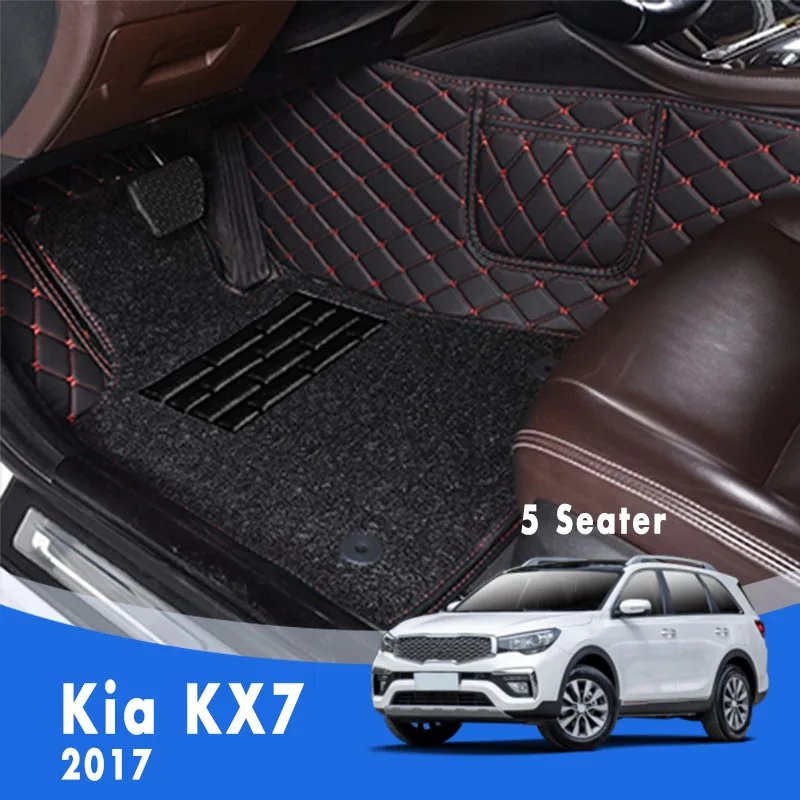 

For Kia KX7 2017 (5 Seats) Luxury Double Layer Wire Loop Car Floor Mats Carpets Foot Pads Custom Auto Interior Accessories Cover
