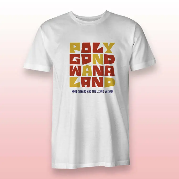 

POLY King Gizzard and the Lizard Wizard White Men's Tees S-3XL T-shirts Regular Men Adult Slim Fit T Shirt S-XXxl