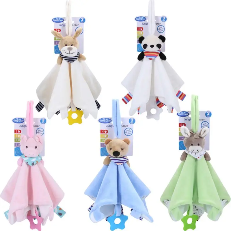 Multifunctional Infants Feeding Towel Bibs Cartoon Baby KIids Pacifier Teether 2